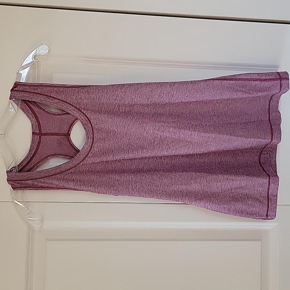 Athleta Heathered Maroon/Pink Racerback Tank Top